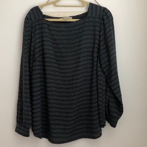 Long Sleeve Navy Blouse